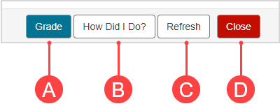 At the bottom of the question preview, the Grade, How did I Do, Refresh and Close buttons are indicated.